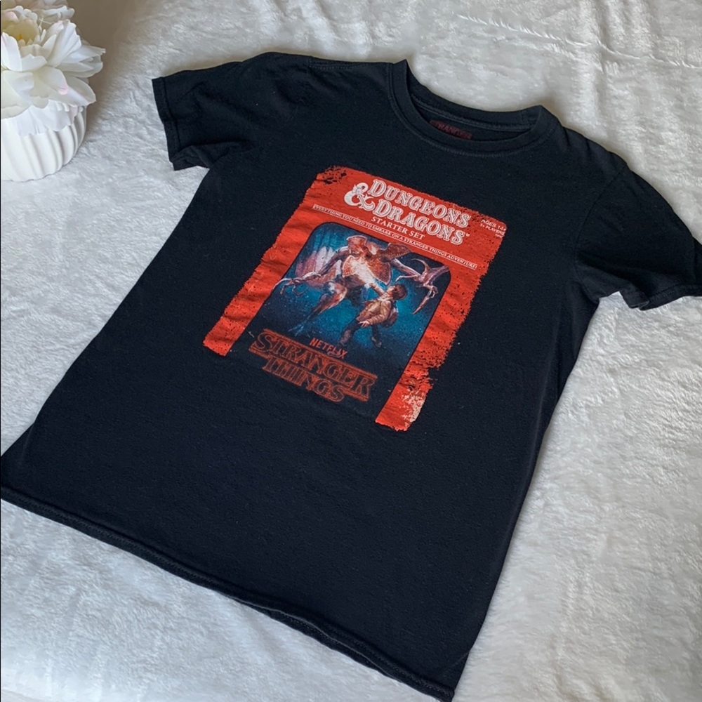 Netflix Stranger Things, Dungeons & Dragons Black Graphic Short Sleeve Tee